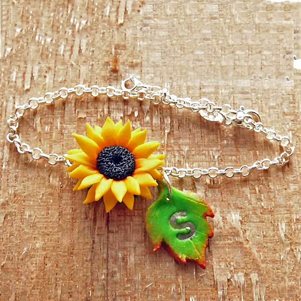 Sunny Dream: Sunflower Bracelet Polymer Clay.