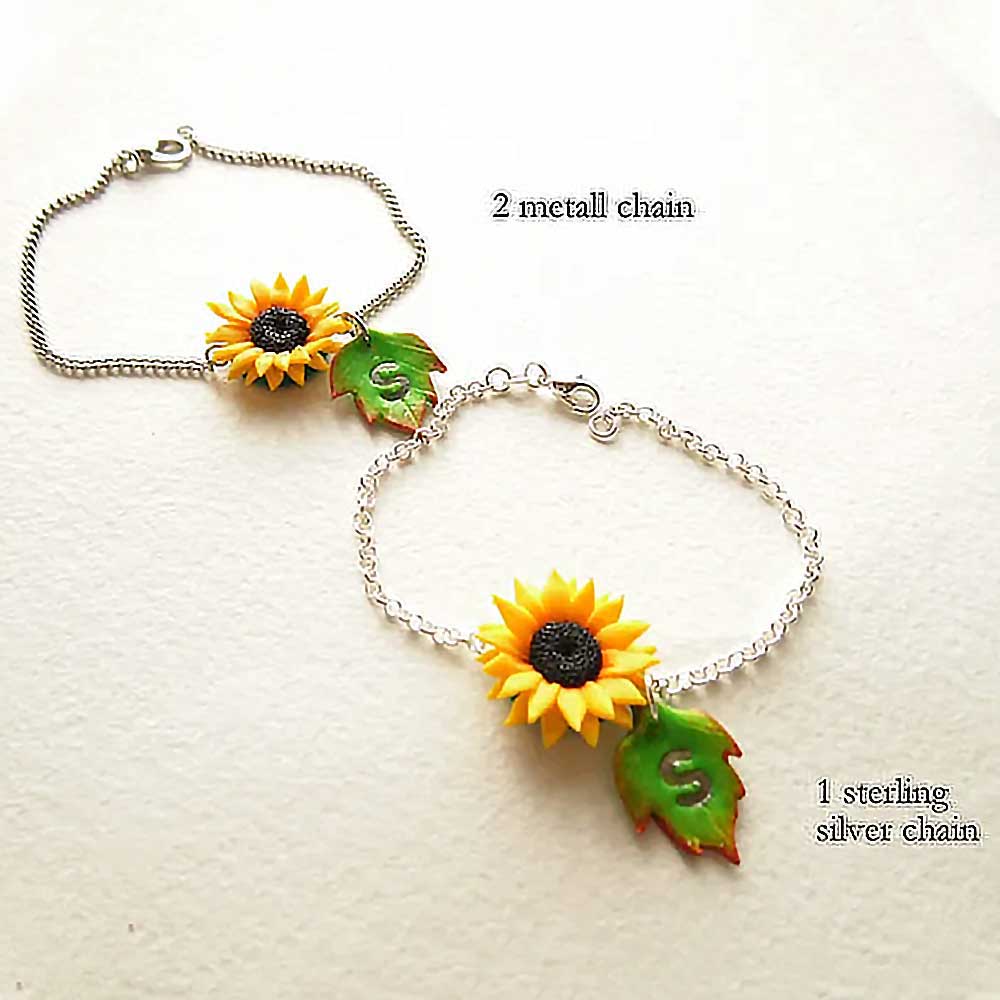 Sunny Dream: Sunflower Bracelet Polymer Clay.