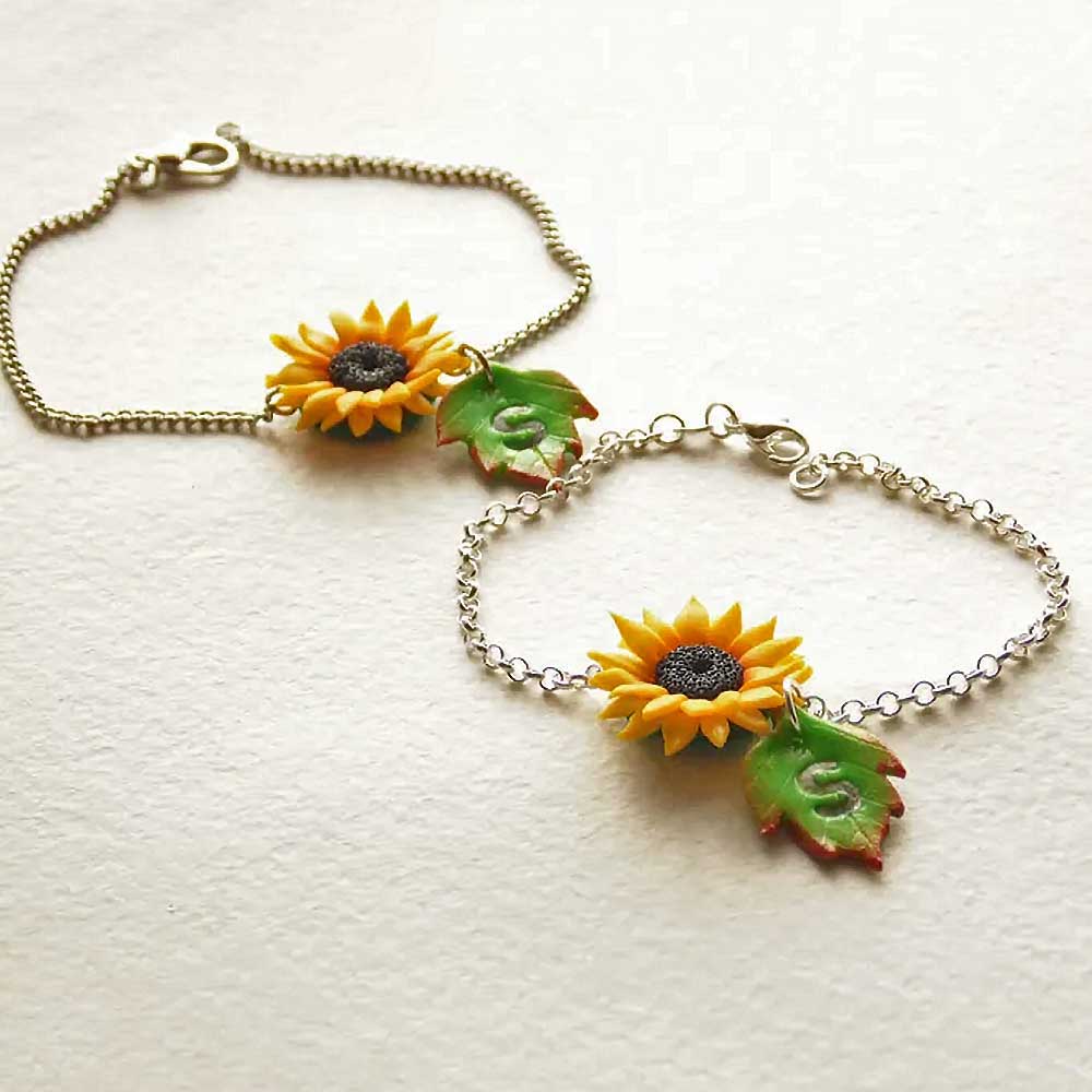 Sunny Dream: Sunflower Bracelet Polymer Clay.