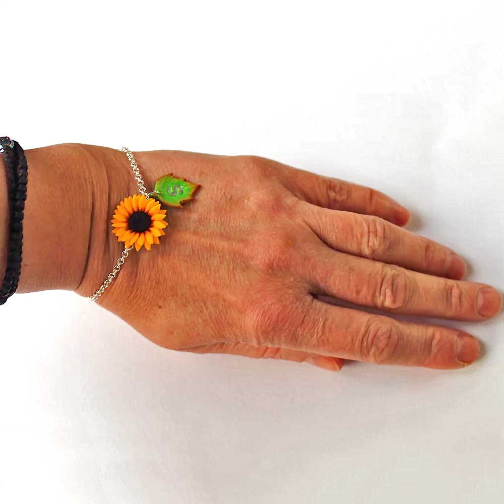 Sunny Dream: Sunflower Bracelet Polymer Clay.