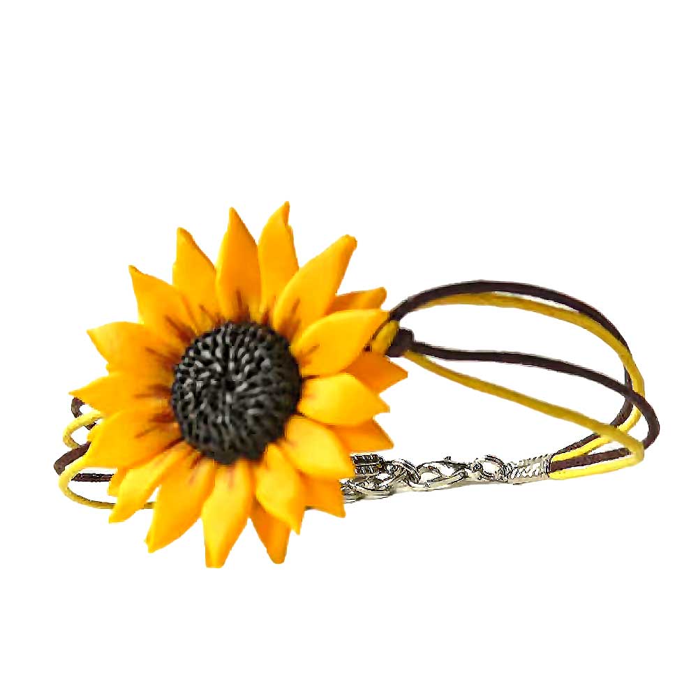 Gentle Touch: Sunflower Bracelet Polymer Clay.