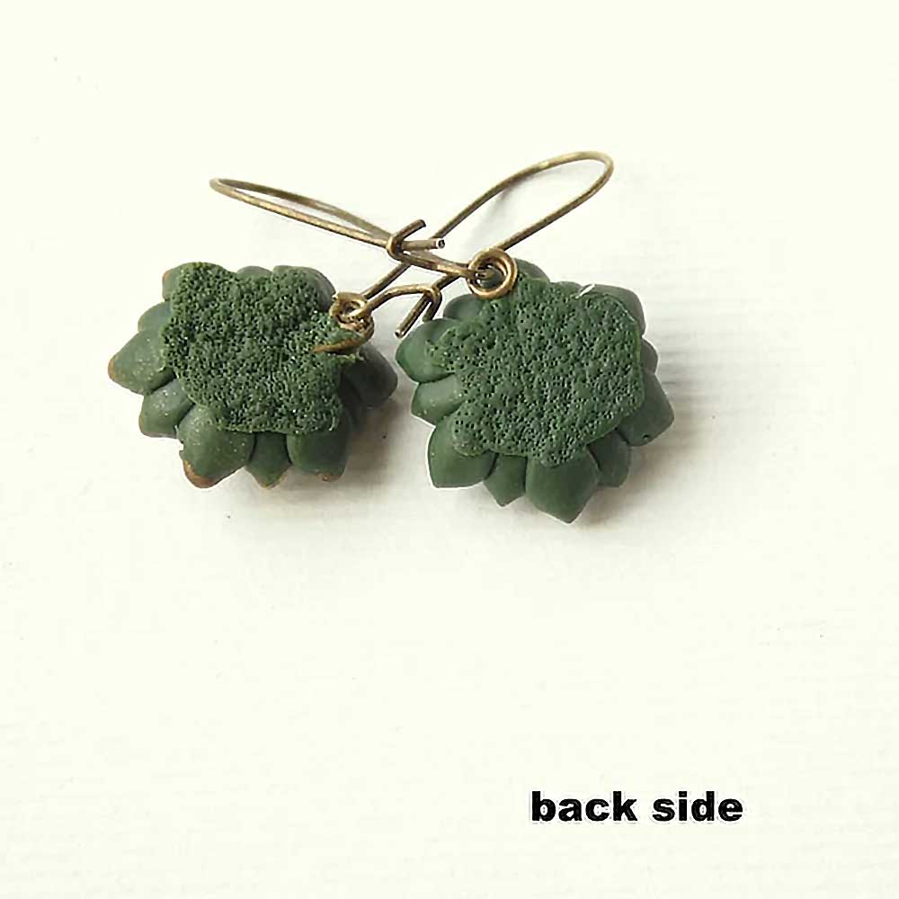 Eternal Beauty: Succulents Earrings Polymer Clay.