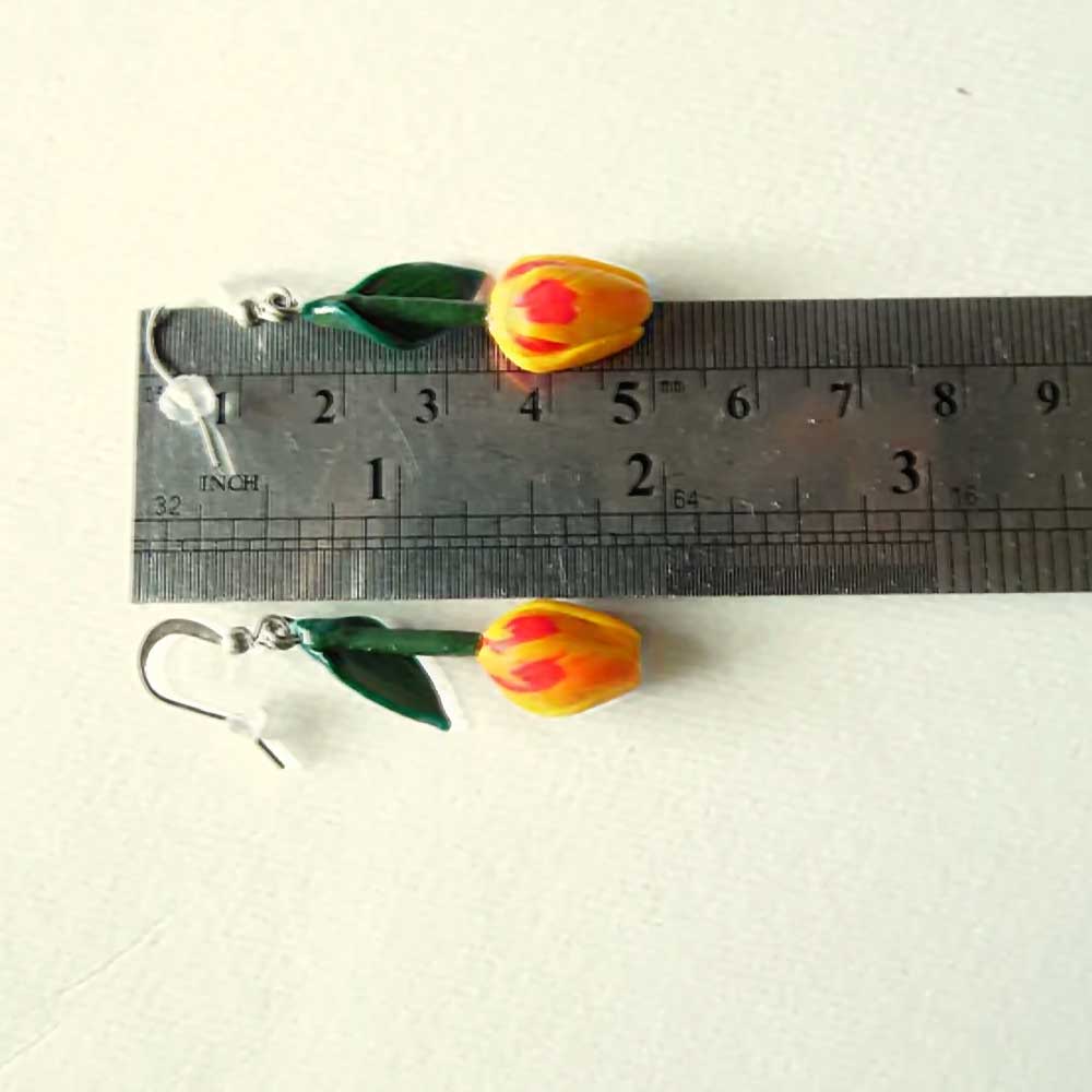 Sunny Blush: Tulip Earrings Polymer Clay.