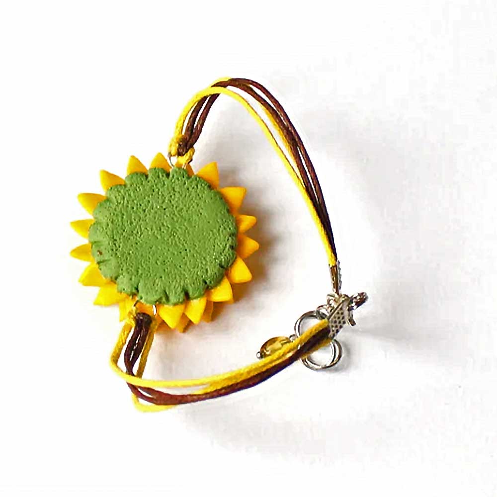 Gentle Touch: Sunflower Bracelet Polymer Clay.