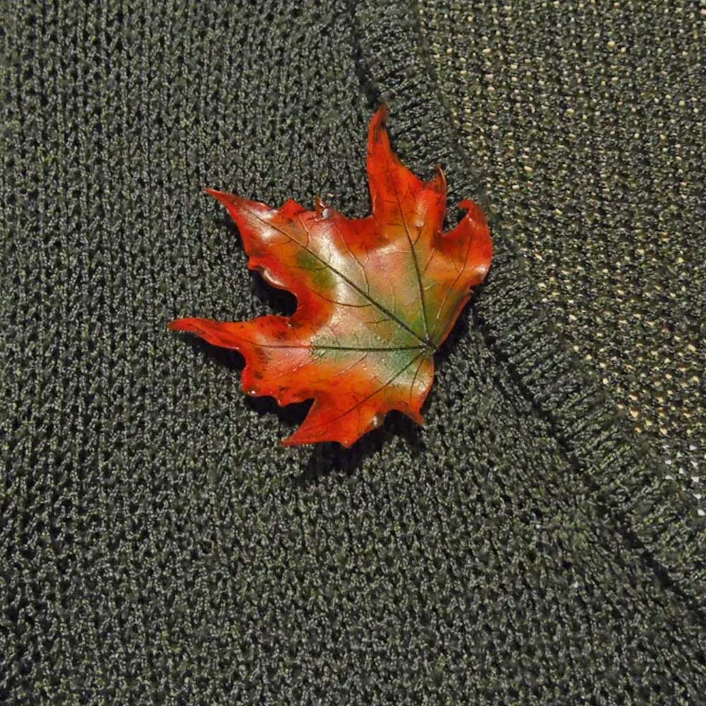 Autumn Dream : Maple Leaf Brooch Polymer Clay.