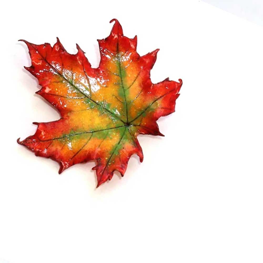 Autumn Dream : Maple Leaf Brooch Polymer Clay.