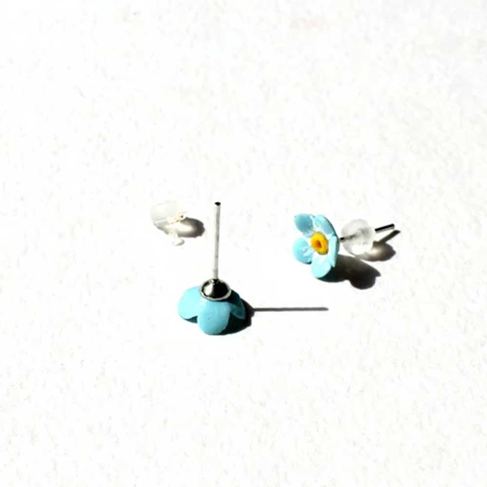 Tiny Memories: Forget Me Not Earrings Polymer Clay.