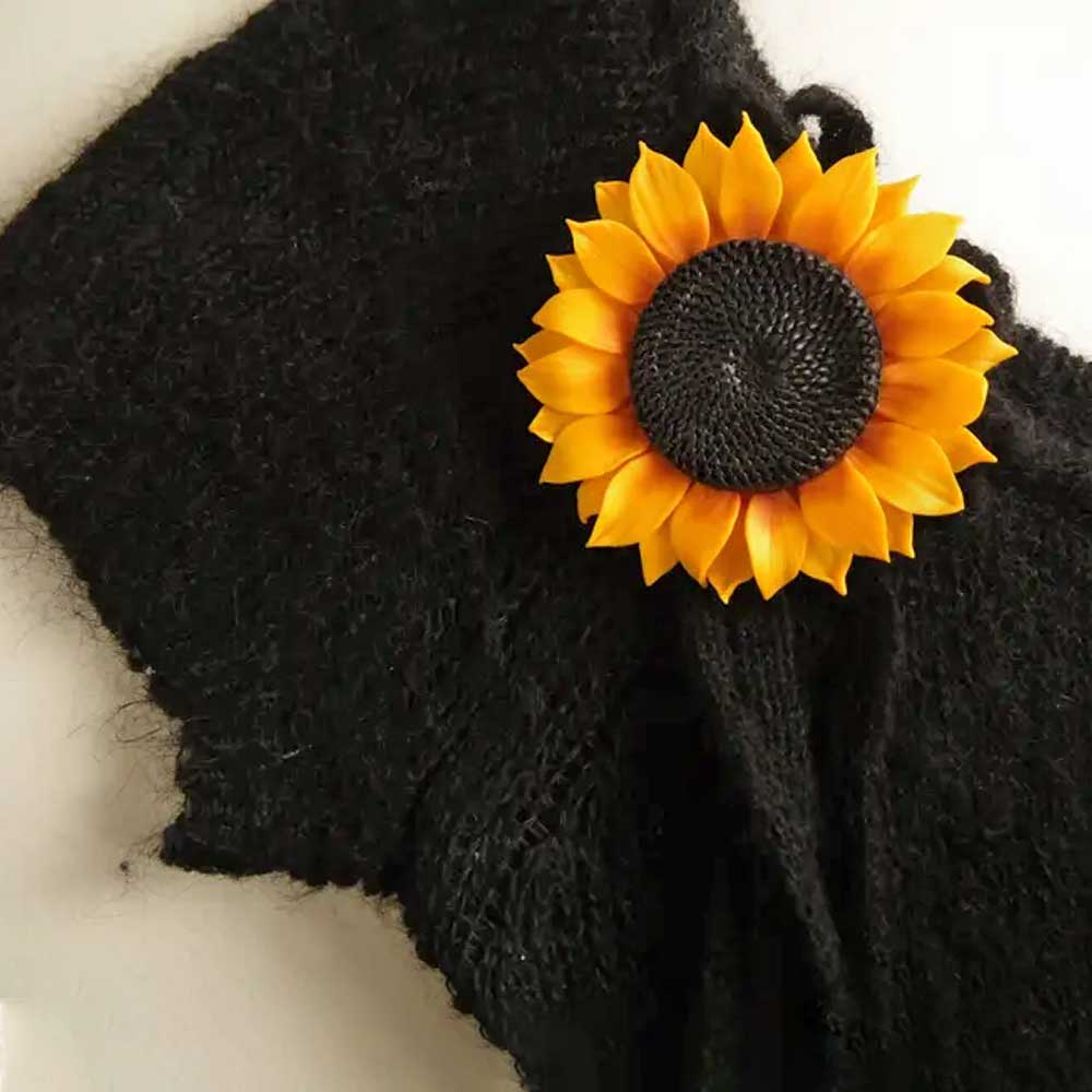 Floral Splendor: Sunflower Brooch & Pendant Polymer Clay.