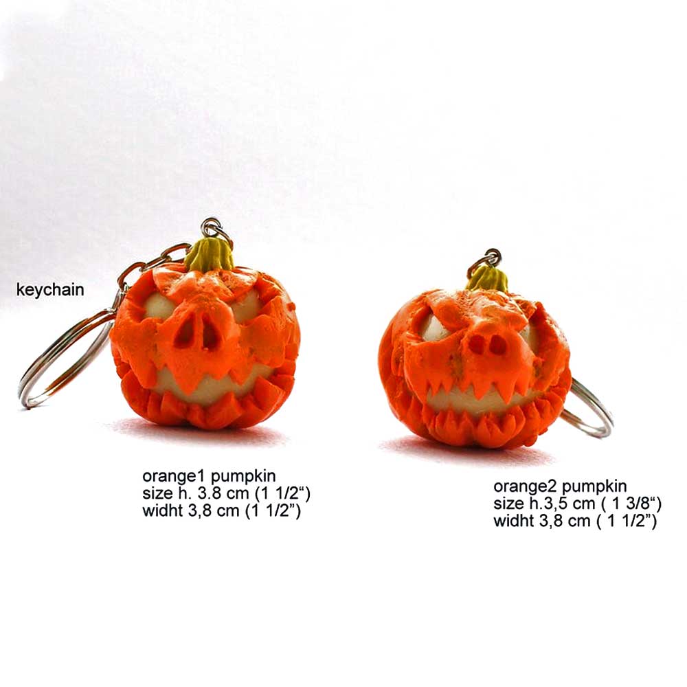 Smiling Monster: Pumpkin Jewelry Polymer Clay.