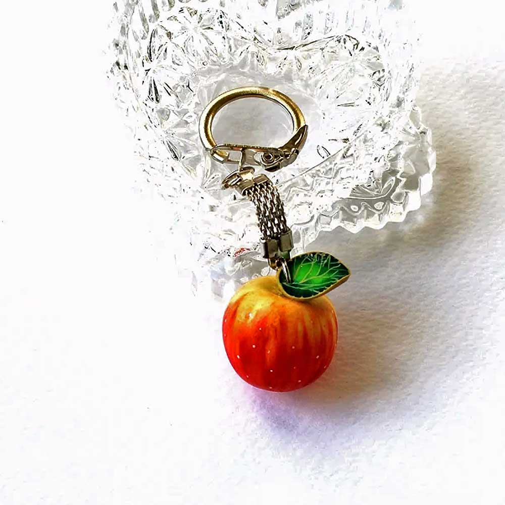 Juicy Seduction: Apple Keychain Polymer Clay.