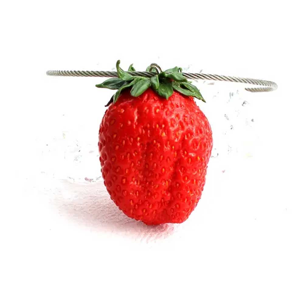 Berry Charm: Strawberry Keychain Polymer Clay.