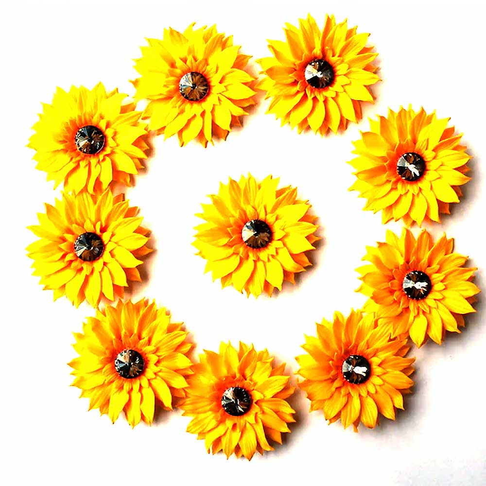 Dark Star: Sunflower Beads Polymer Clay.