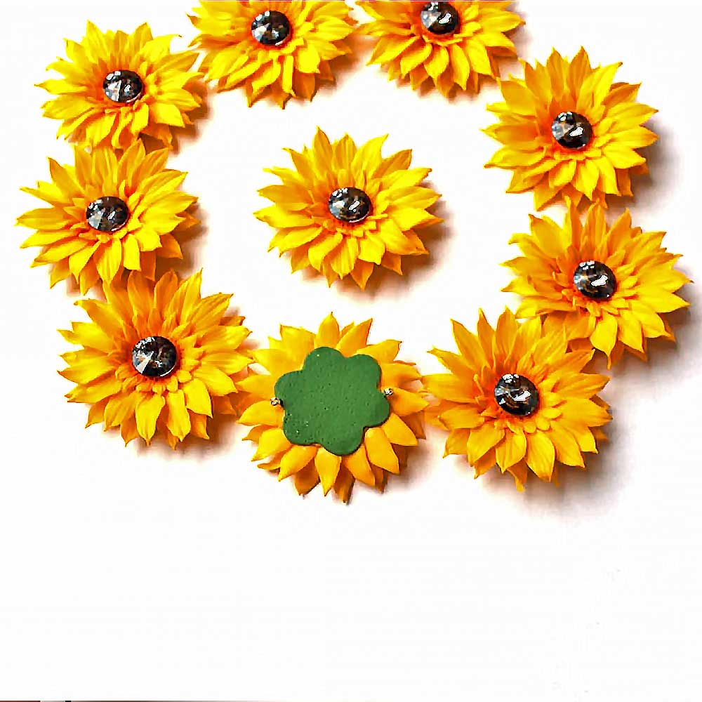 Dark Star: Sunflower Beads Polymer Clay.