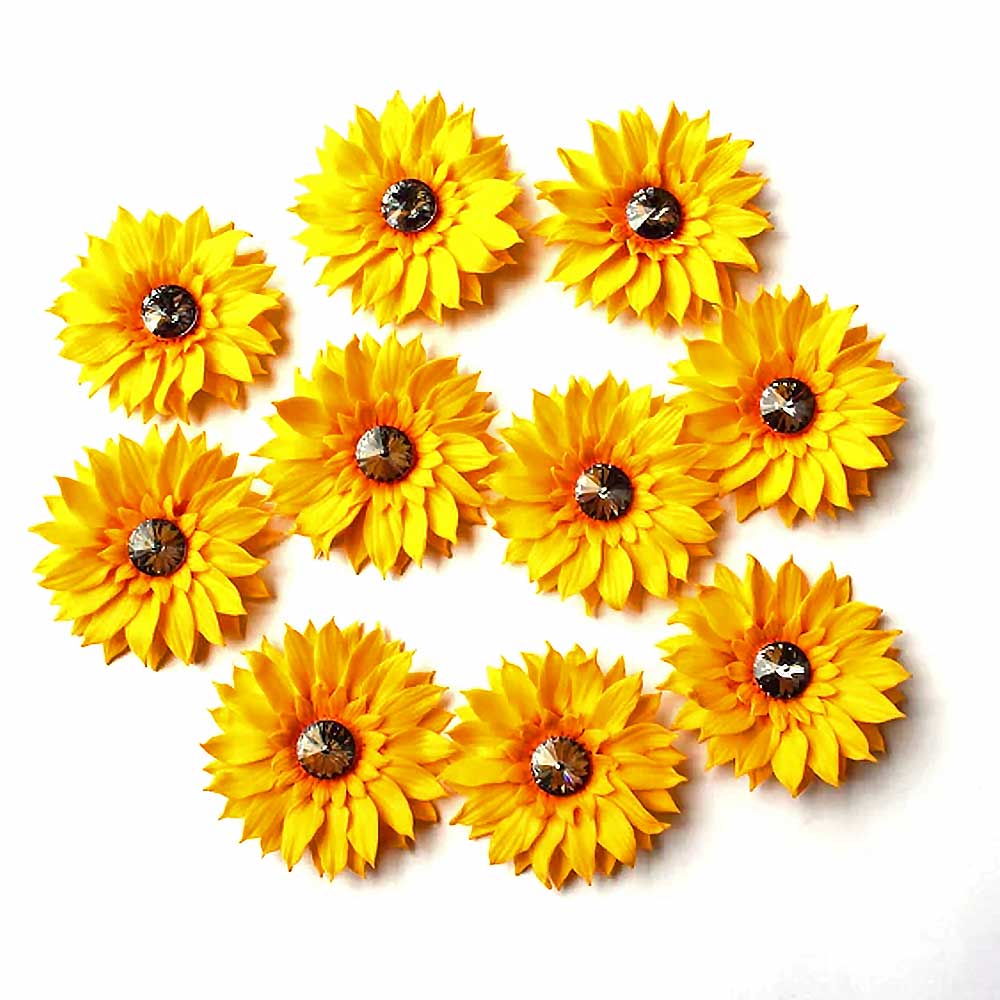 Dark Star: Sunflower Beads Polymer Clay.