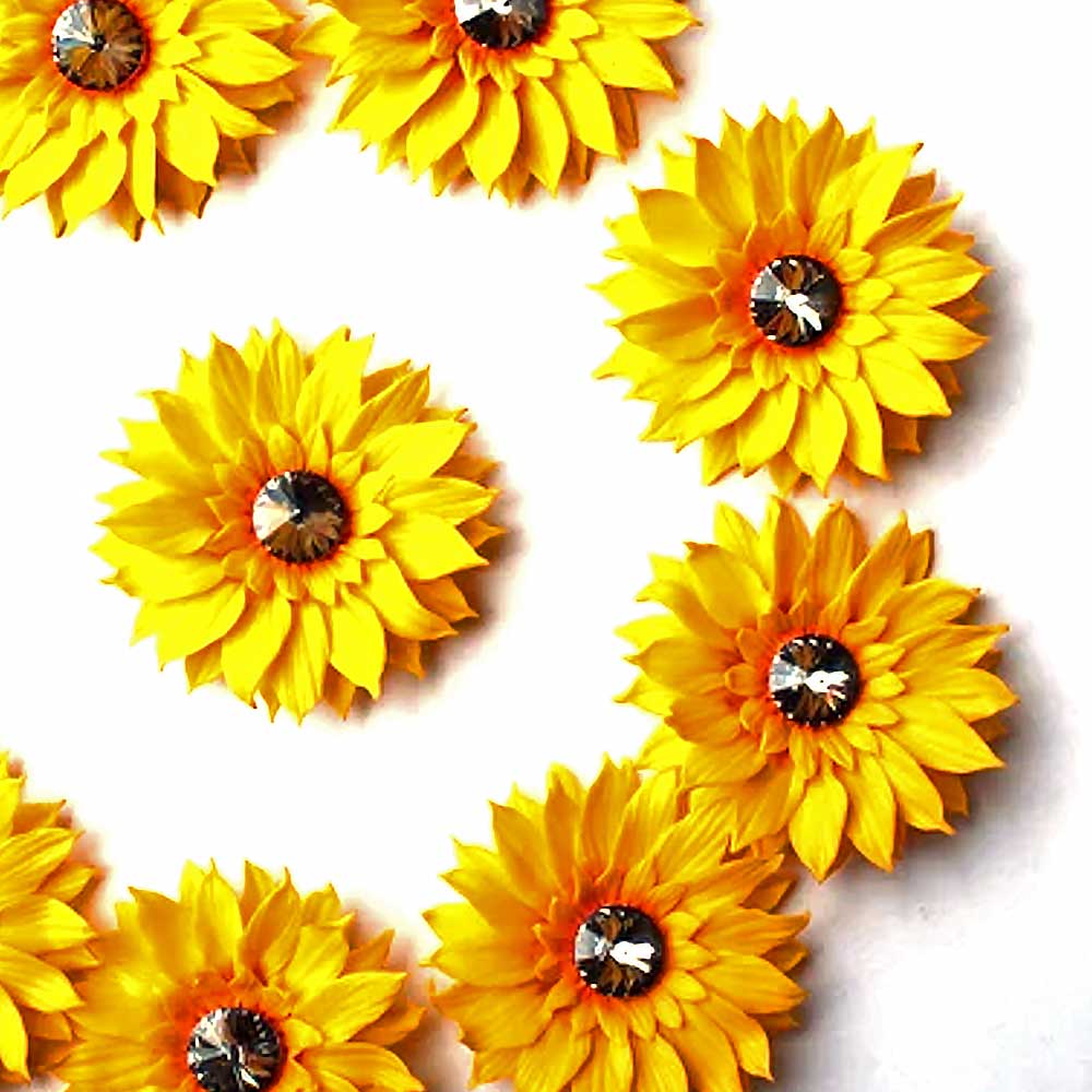 Dark Star: Sunflower Beads Polymer Clay.