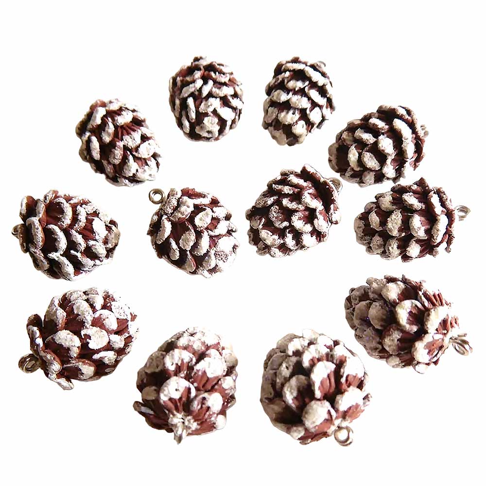 Winter Masterpiece: Pine Cones Beads Polymer Clay.