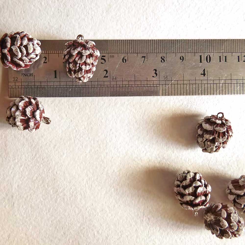 Winter Masterpiece: Pine Cones Beads Polymer Clay.