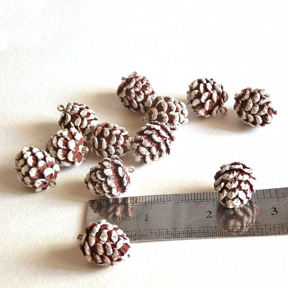 Winter Masterpiece: Pine Cones Beads Polymer Clay.