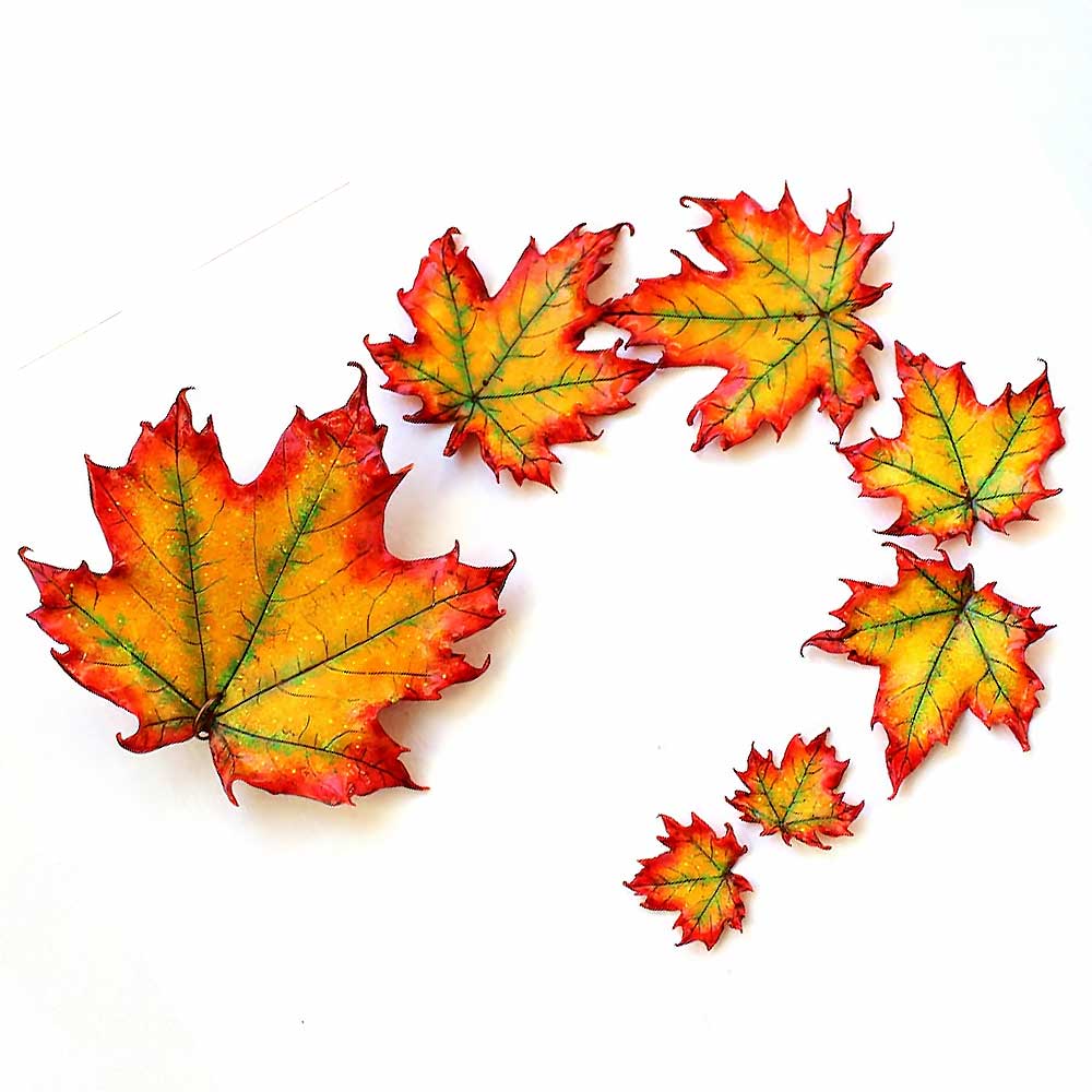 Golden Secret: Maple Leaf Beads Polymer Clay.