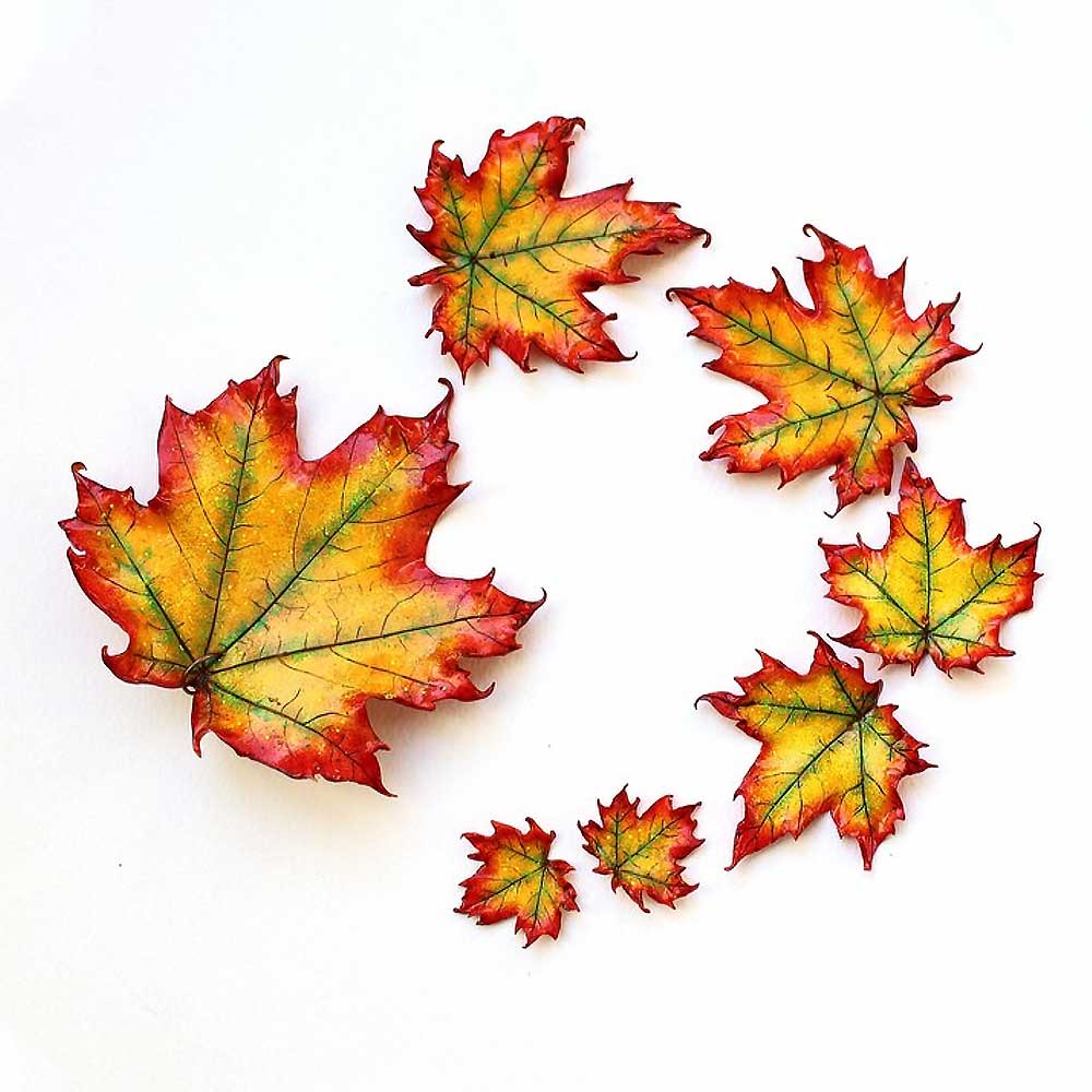 Golden Secret: Maple Leaf Beads Polymer Clay.