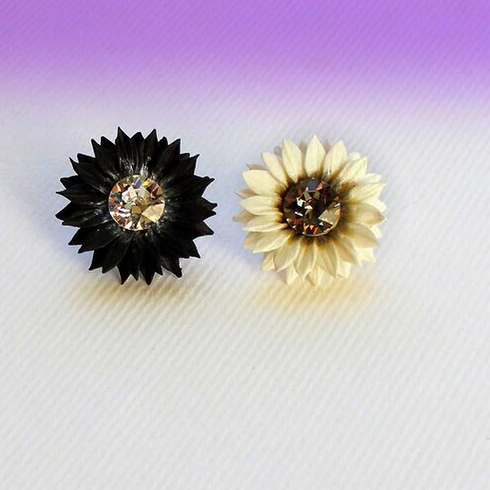 Light & Shadow: Sunflower Earrings Polymer Clay.