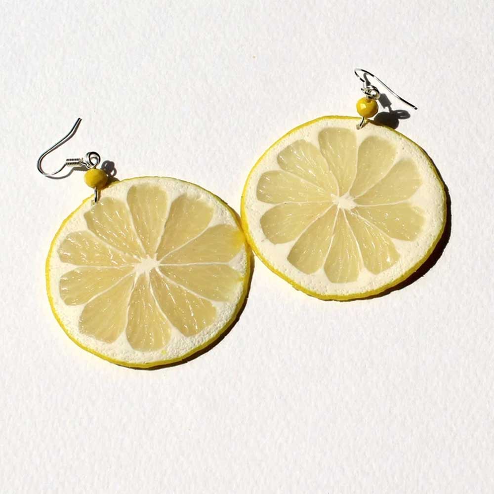 Sweet Sourness: Lemon Earrings Polymer Clay.