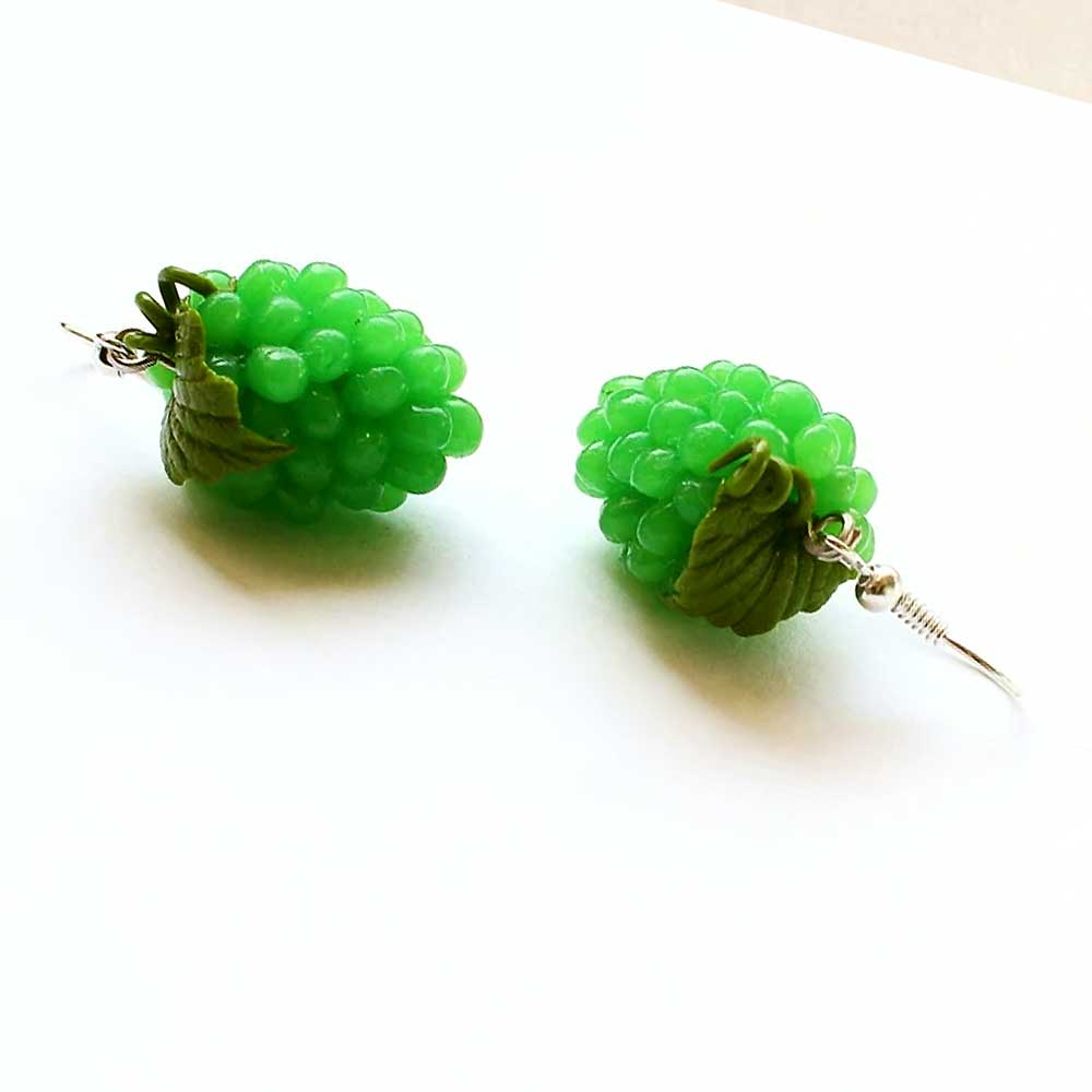 Emerald Charm: Grapes Earrings Polymer Сlay.