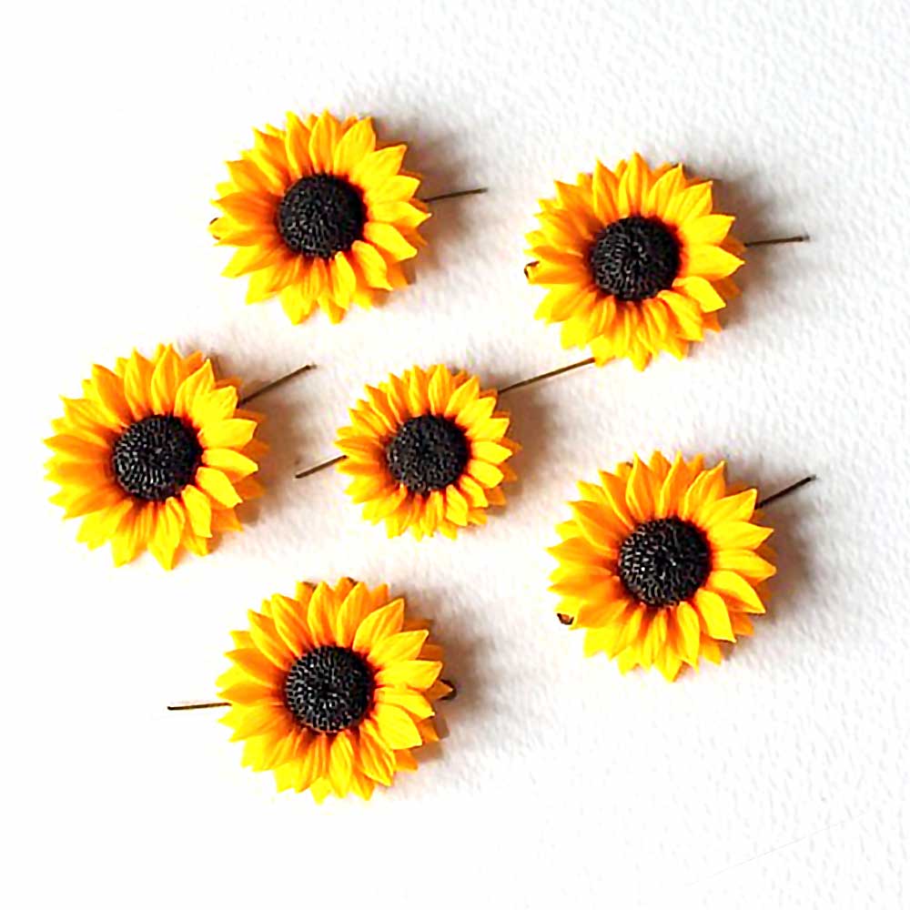 Floral Style: Sunflower Bead Polymer Clay.