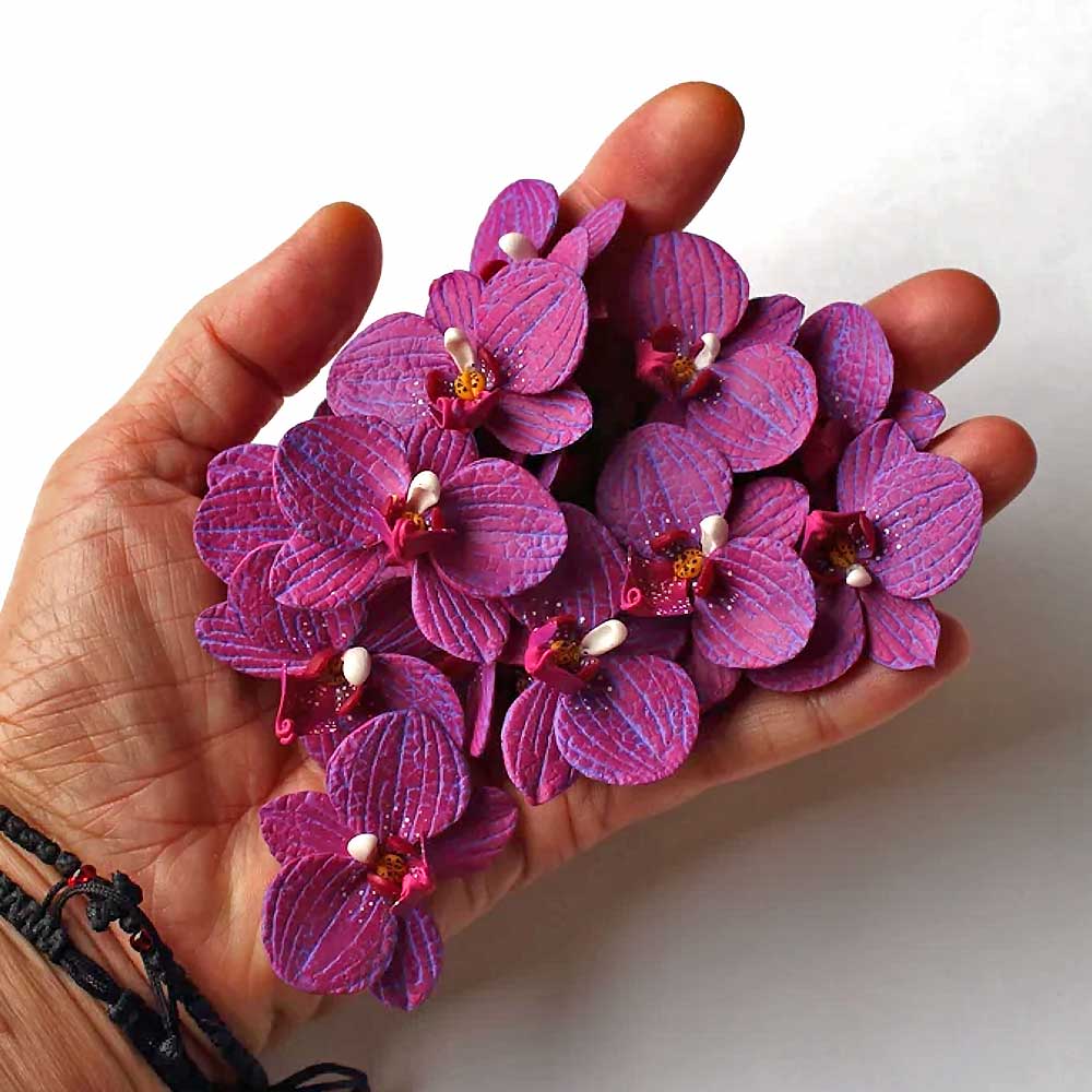 Velvet Dream: Orchid Beads Polymer Clay.