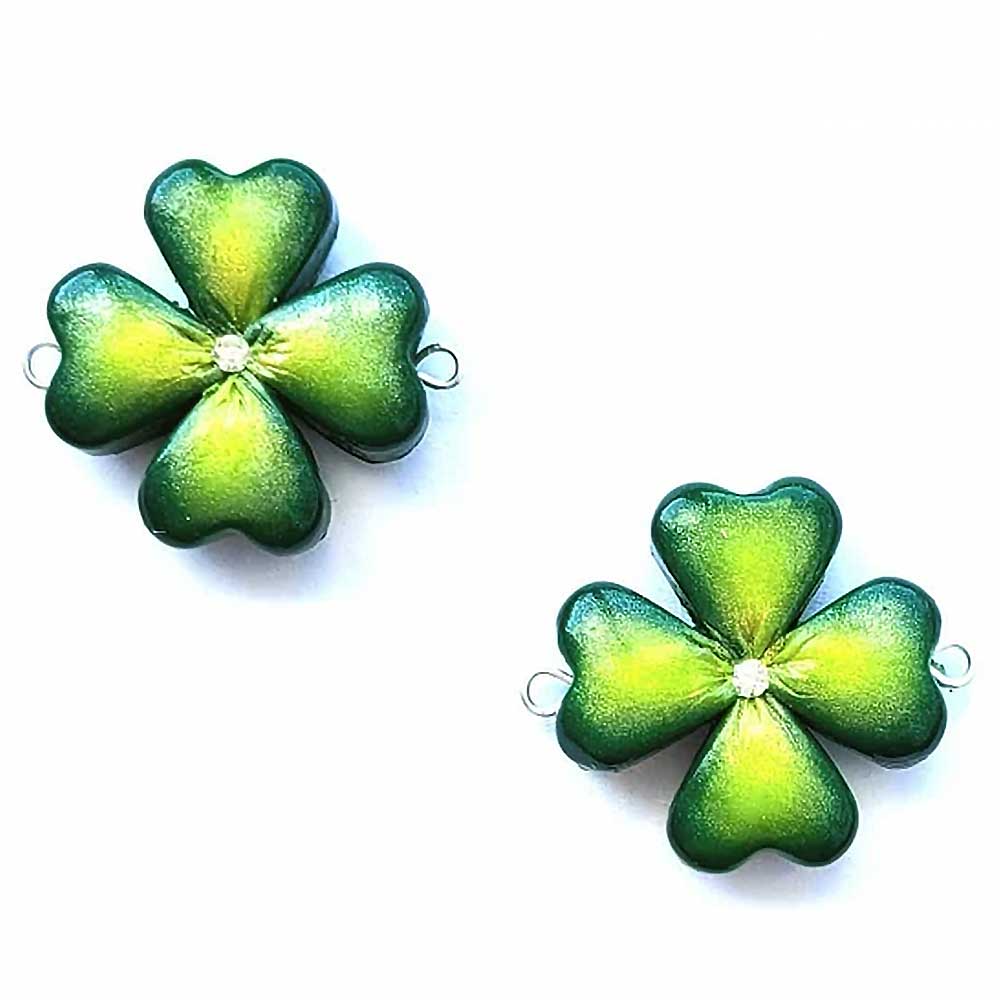 Lucky Four: Leaf Clover Beads Polymer Clay.