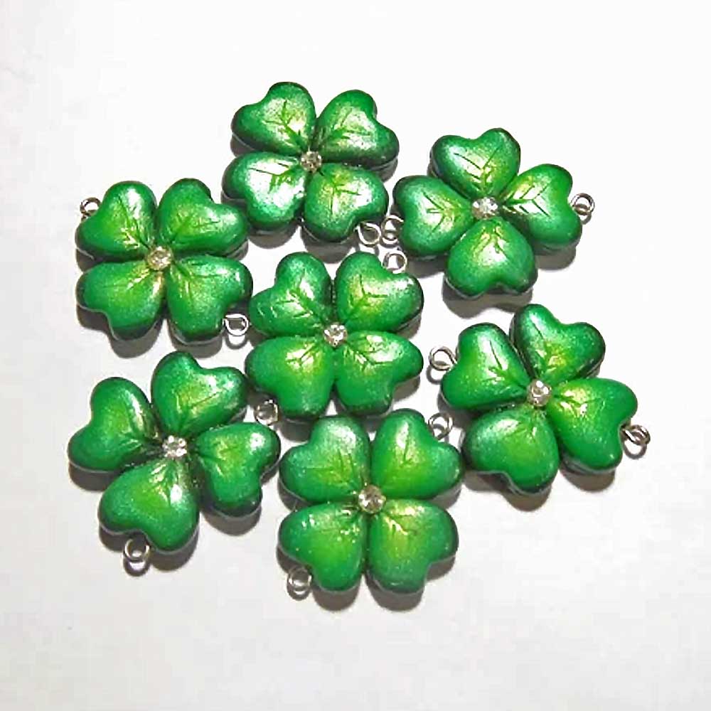 Lucky Four: Leaf Clover Beads Polymer Clay.