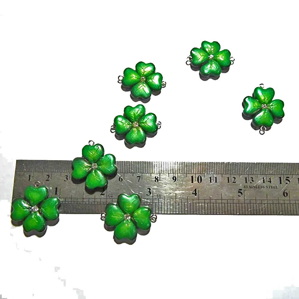 Lucky Four: Leaf Clover Beads Polymer Clay.