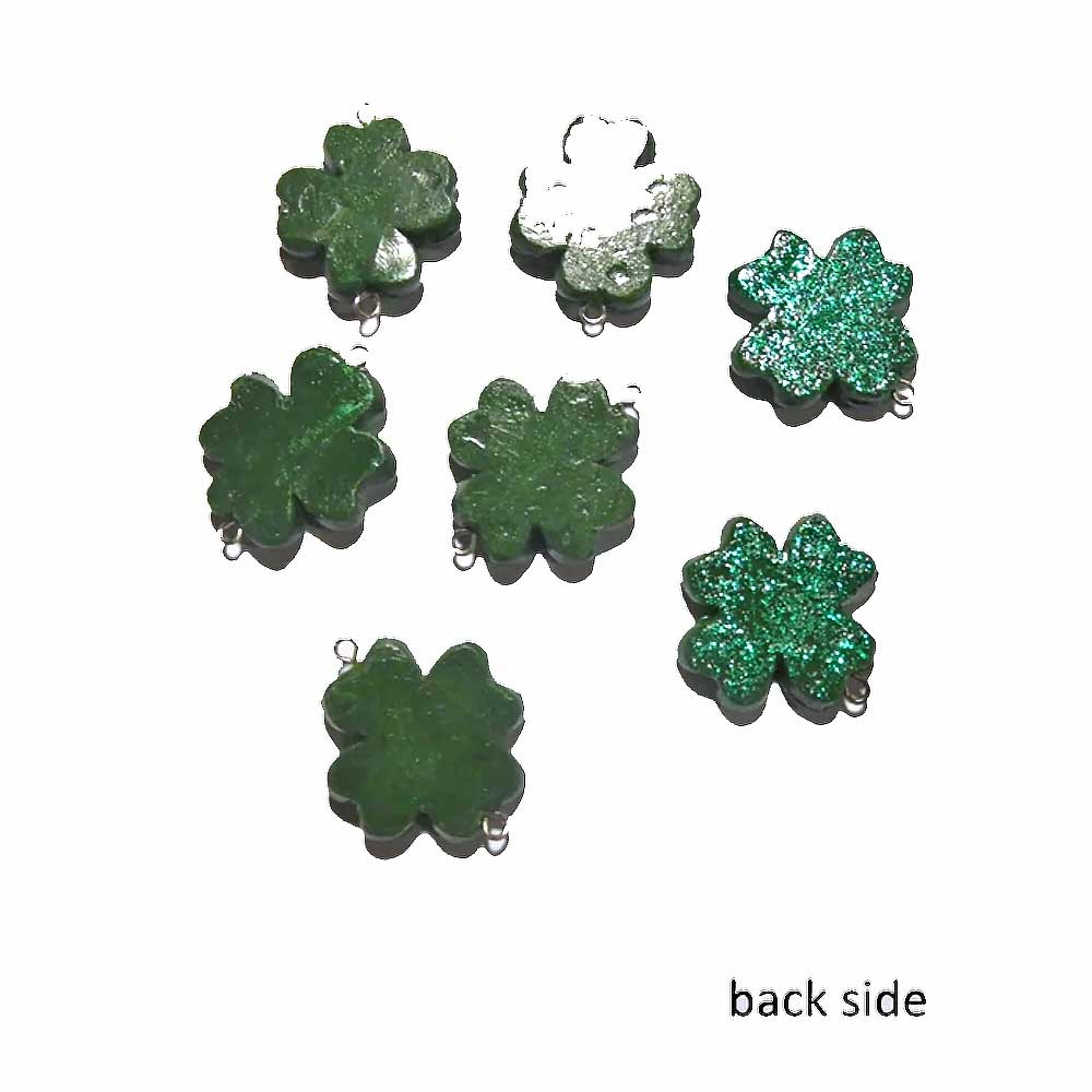 Lucky Four: Leaf Clover Beads Polymer Clay.