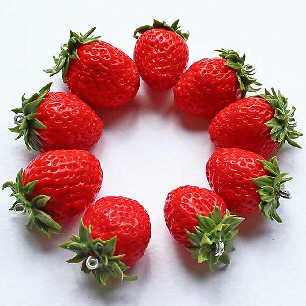 Sweet Life: Strawberry Beads Polymer Clay.