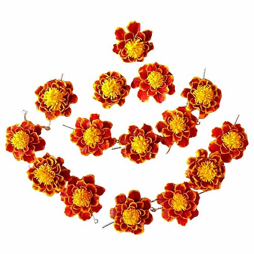 Dazzling Floral: Marigold Beads Polymer Clay.