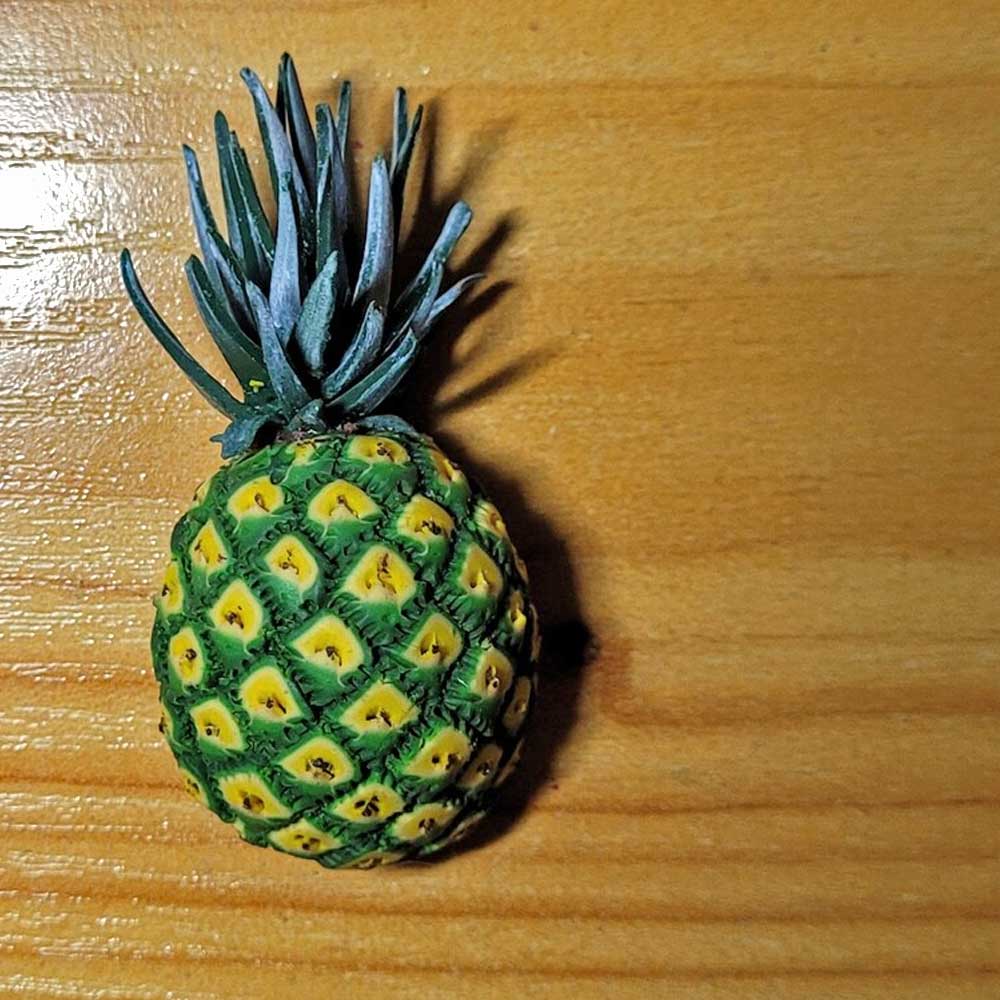 Juicy Joy: Pineapple Brooch Polymer Clay.