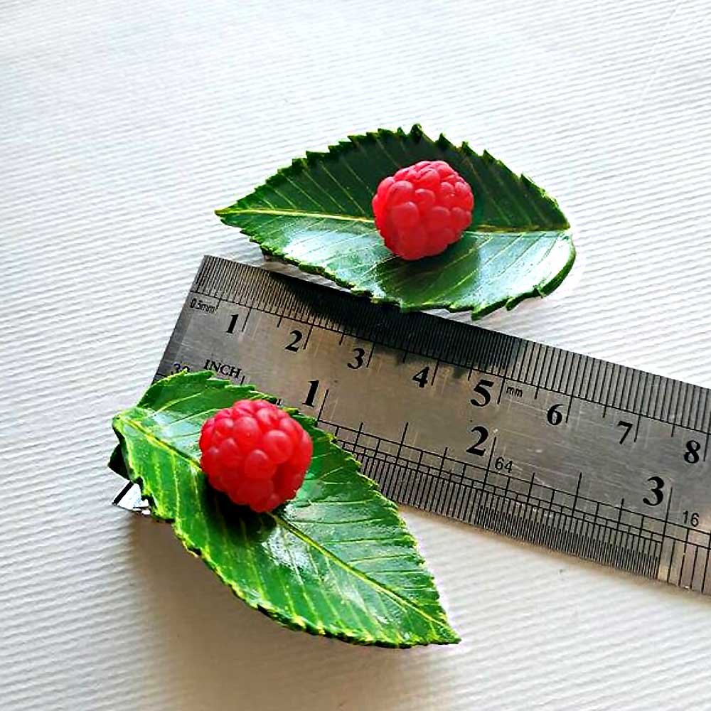 Juicy Explosion: Raspberry Barrette Polymer Clay.