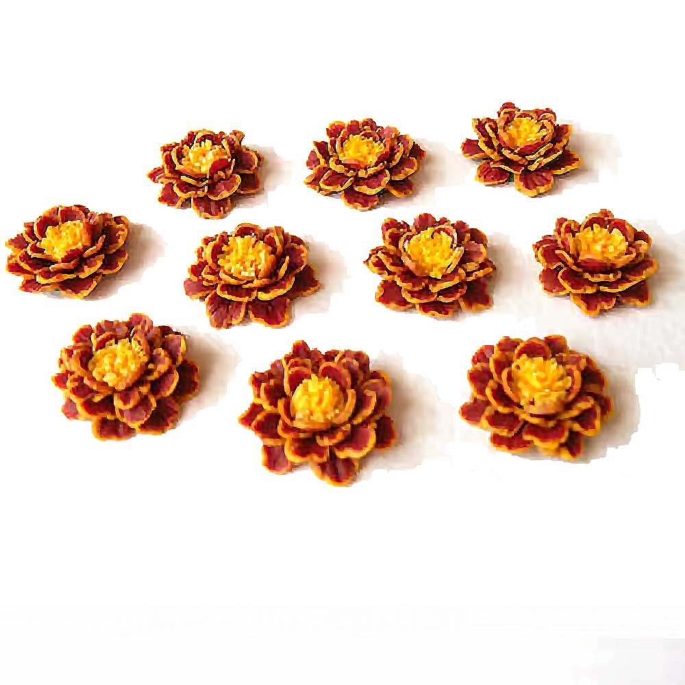 Dazzling Floral: Marigold Beads Polymer Clay.