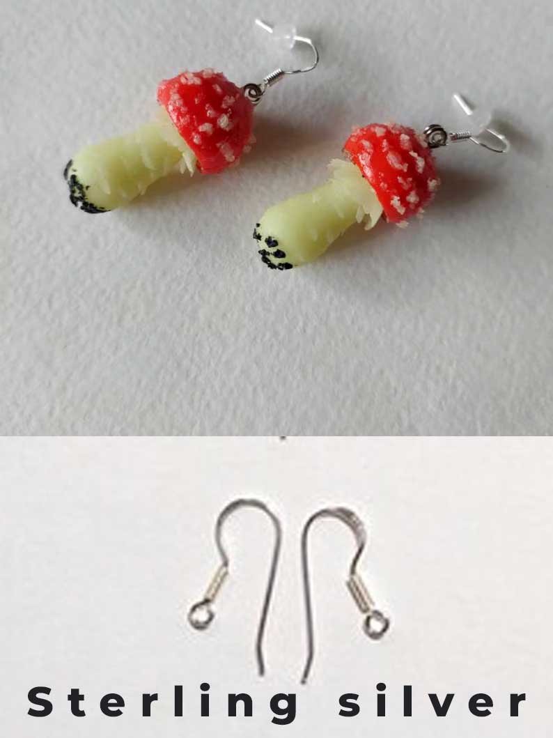 Amanita Fly Agaric Earrings Polymer Clay