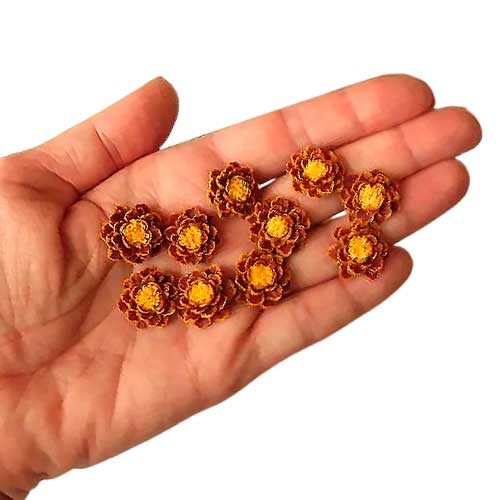 Dazzling Floral: Marigold Beads Polymer Clay.