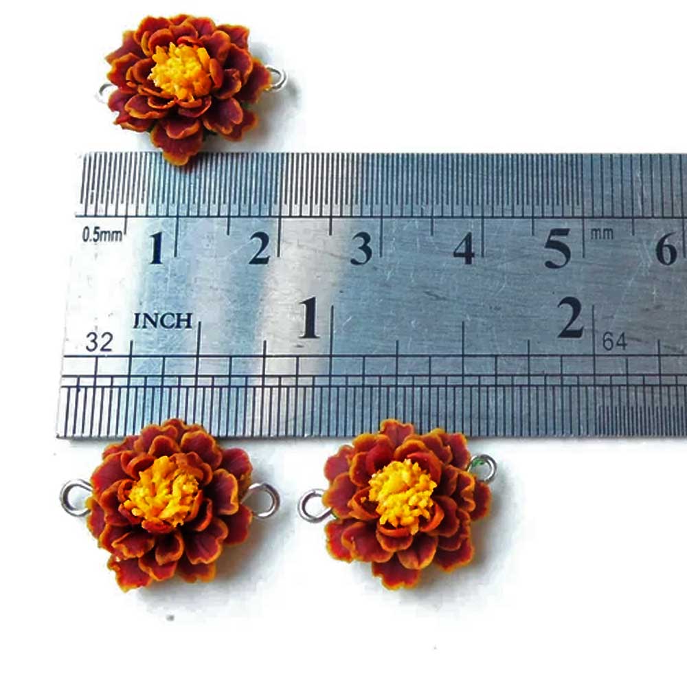 Dazzling Floral: Marigold Beads Polymer Clay.