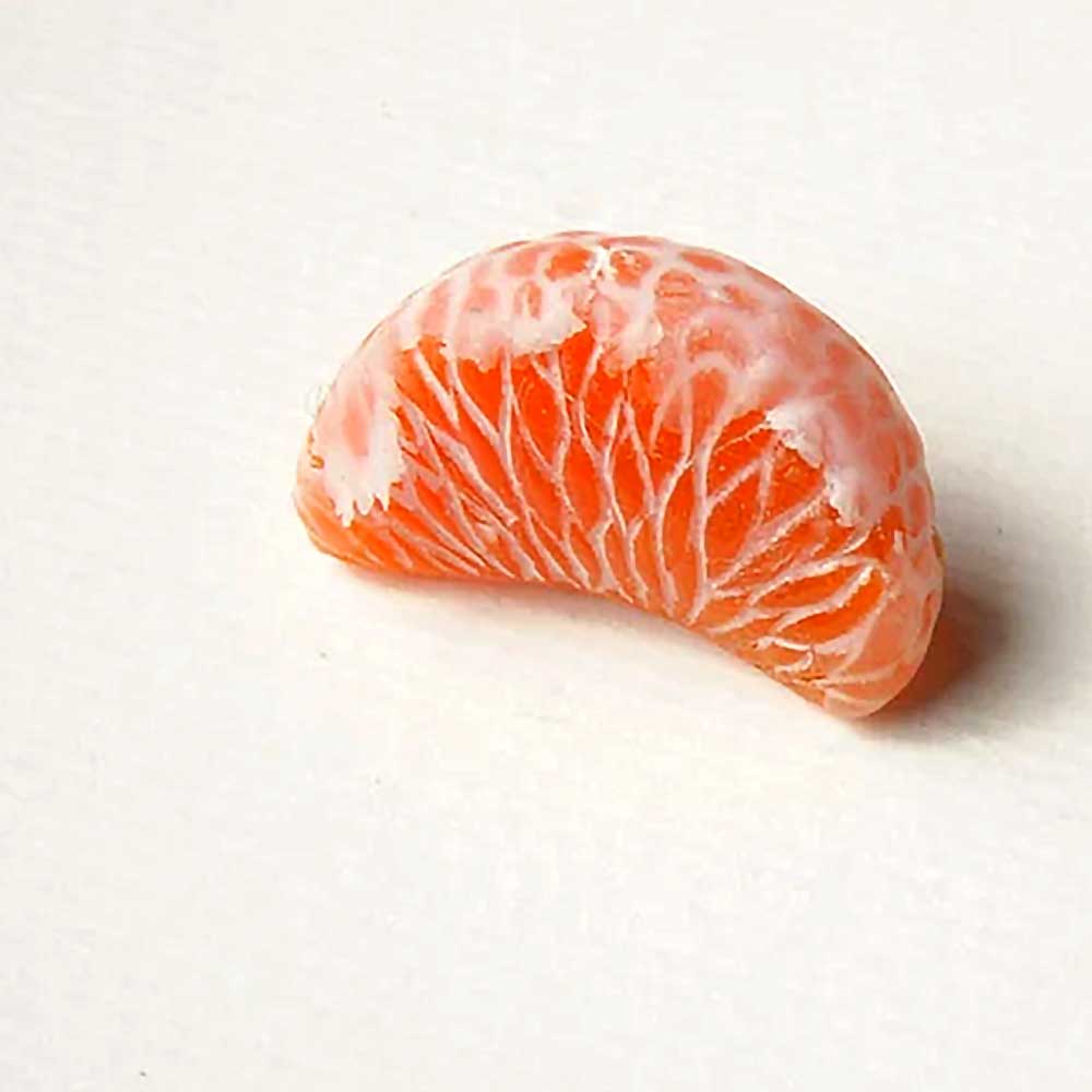 Mini Delight: Mandarin Brooch Polymer Clay.