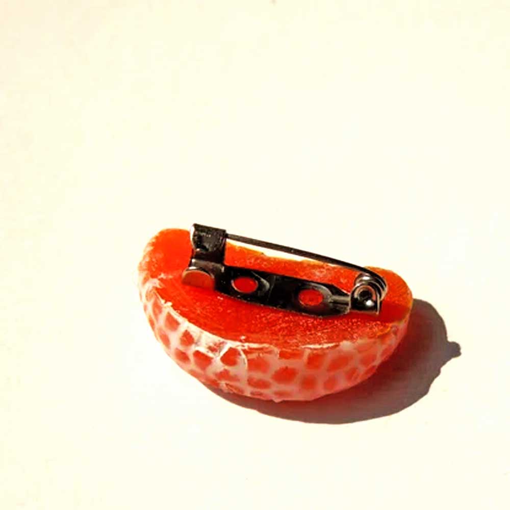 Mini Delight: Mandarin Brooch Polymer Clay.