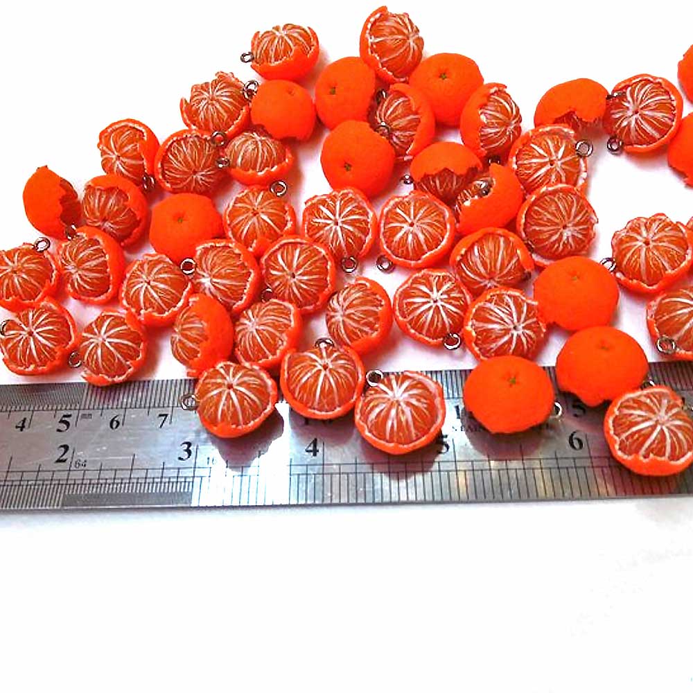 Citrus Cheer: Mandarin Beads Polymer Clay.