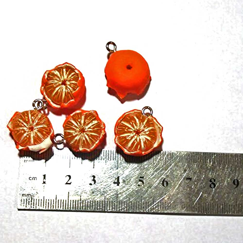 Citrus Cheer: Mandarin Beads Polymer Clay.