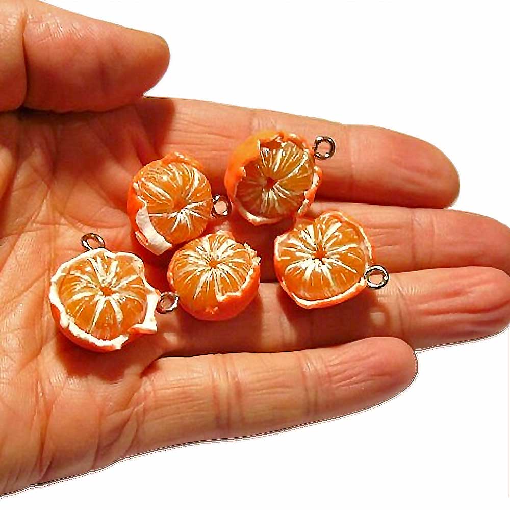 Citrus Cheer: Mandarin Beads Polymer Clay.