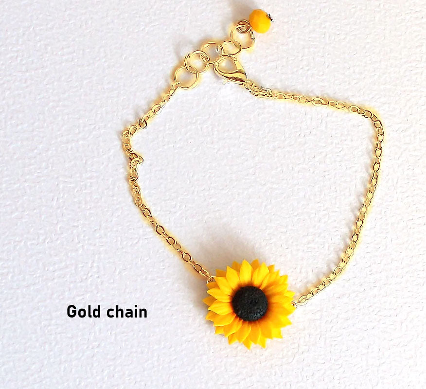 Happiness in every petal: Sunflower Bracelet Polymer Clay.