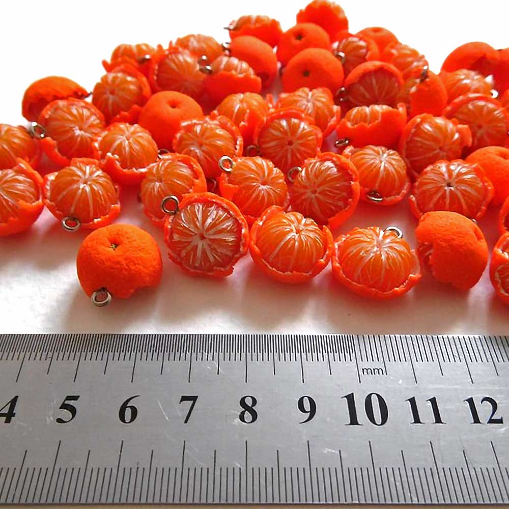 Citrus Cheer: Mandarin Beads Polymer Clay.