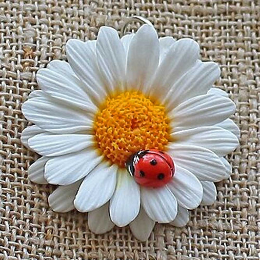 Tenderness and Love: Daisy & Ladybug Beads Polymer Clay.