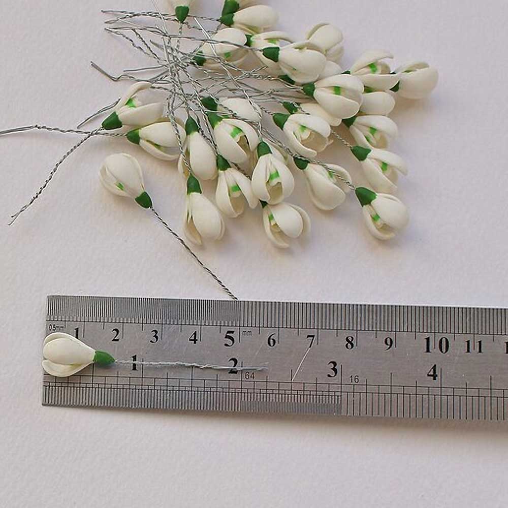 Spring Miracle: Snowdrops Beads Polymer Clay.